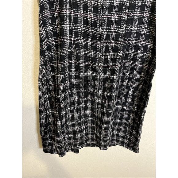 Vintage Jody Sz 5/6 Midi Tweed Plaid Grunge Dark Academia Sheath Dress - Picture 11 of 15